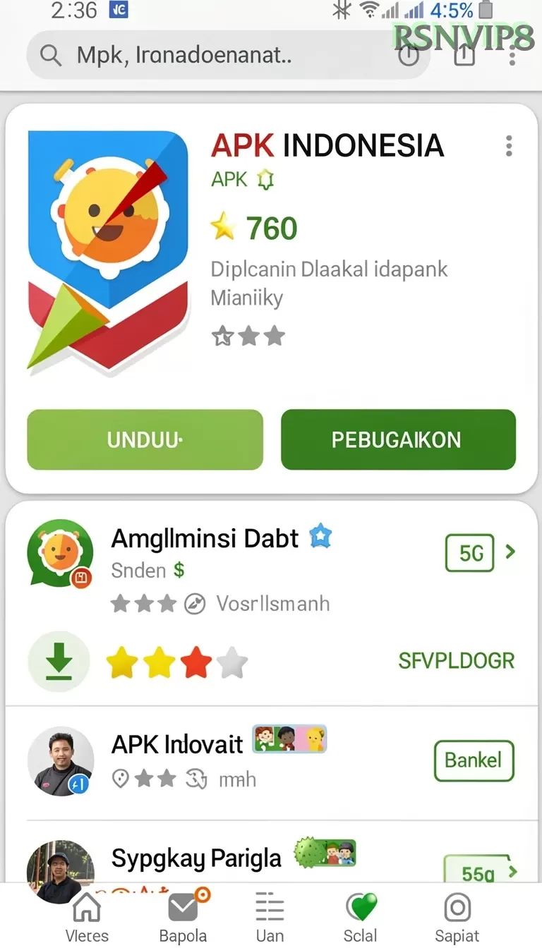 Cuplikan layar MT661 — menu navigasi